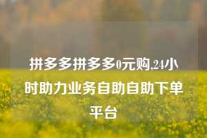 拼多多拼多多0元购,24小时助力业务自助自助下单平台