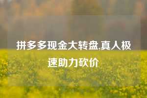 拼多多现金大转盘,真人极速助力砍价